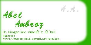 abel ambroz business card